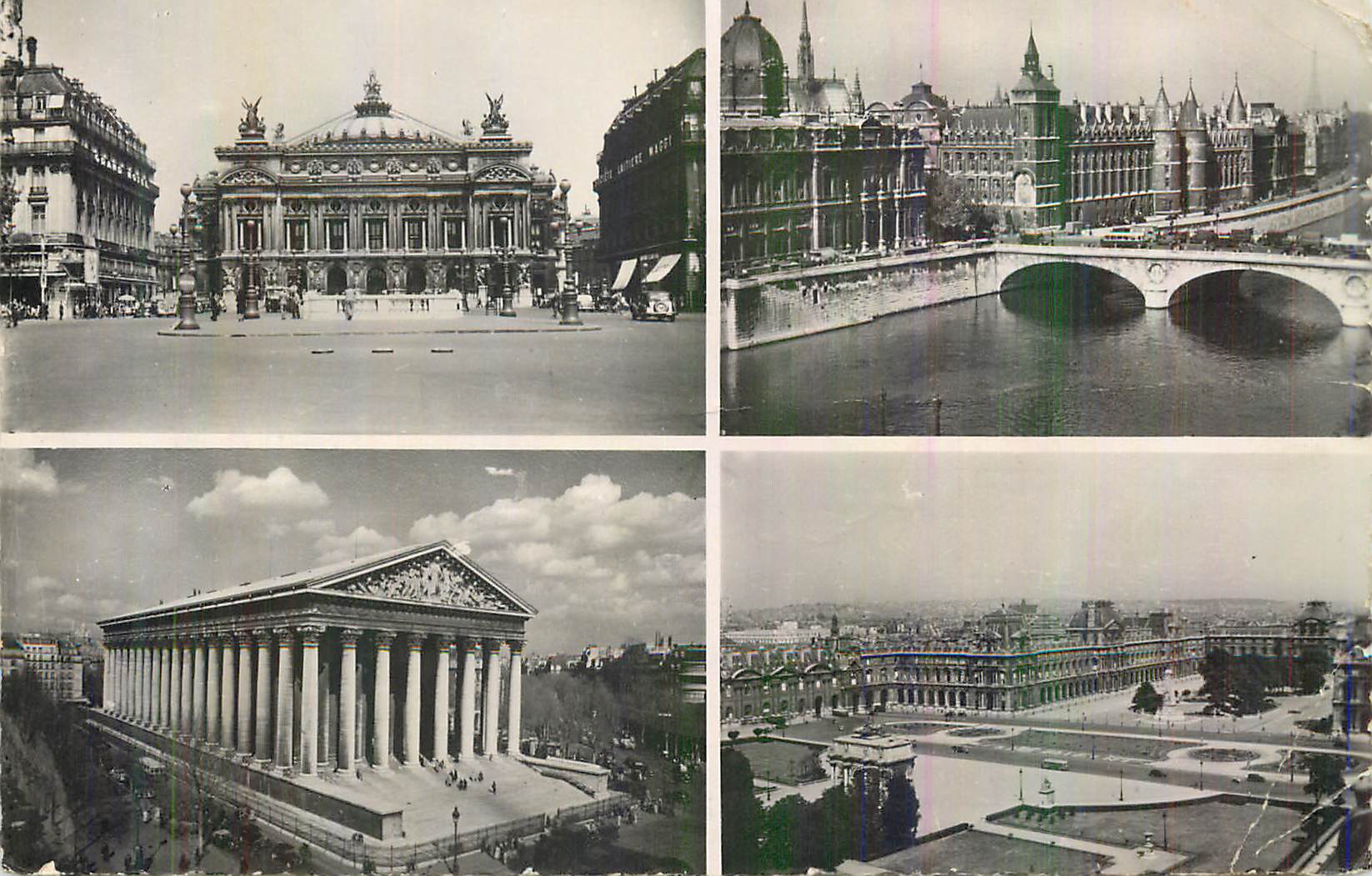 CPM Paris L'Opera La Conciergerie La Madeleine Palais du Louvre