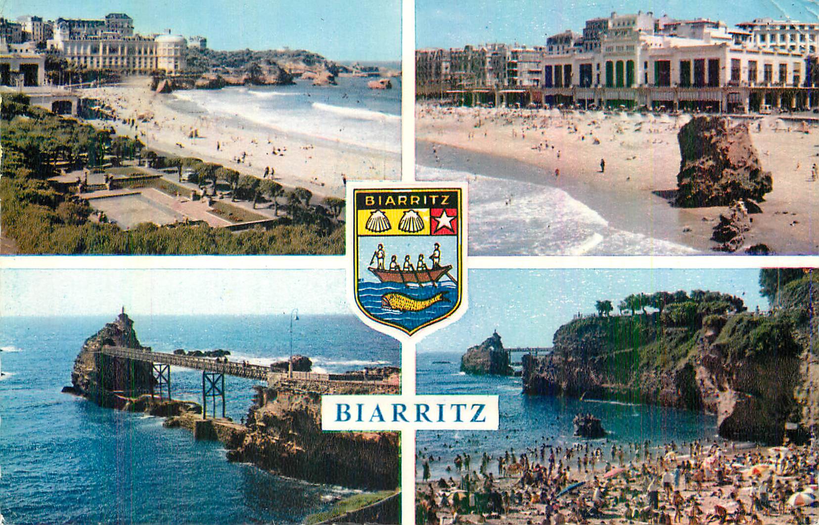 CPM Biarritz la Grande Plage le Casino Rocher de la Vierge Port Vieux