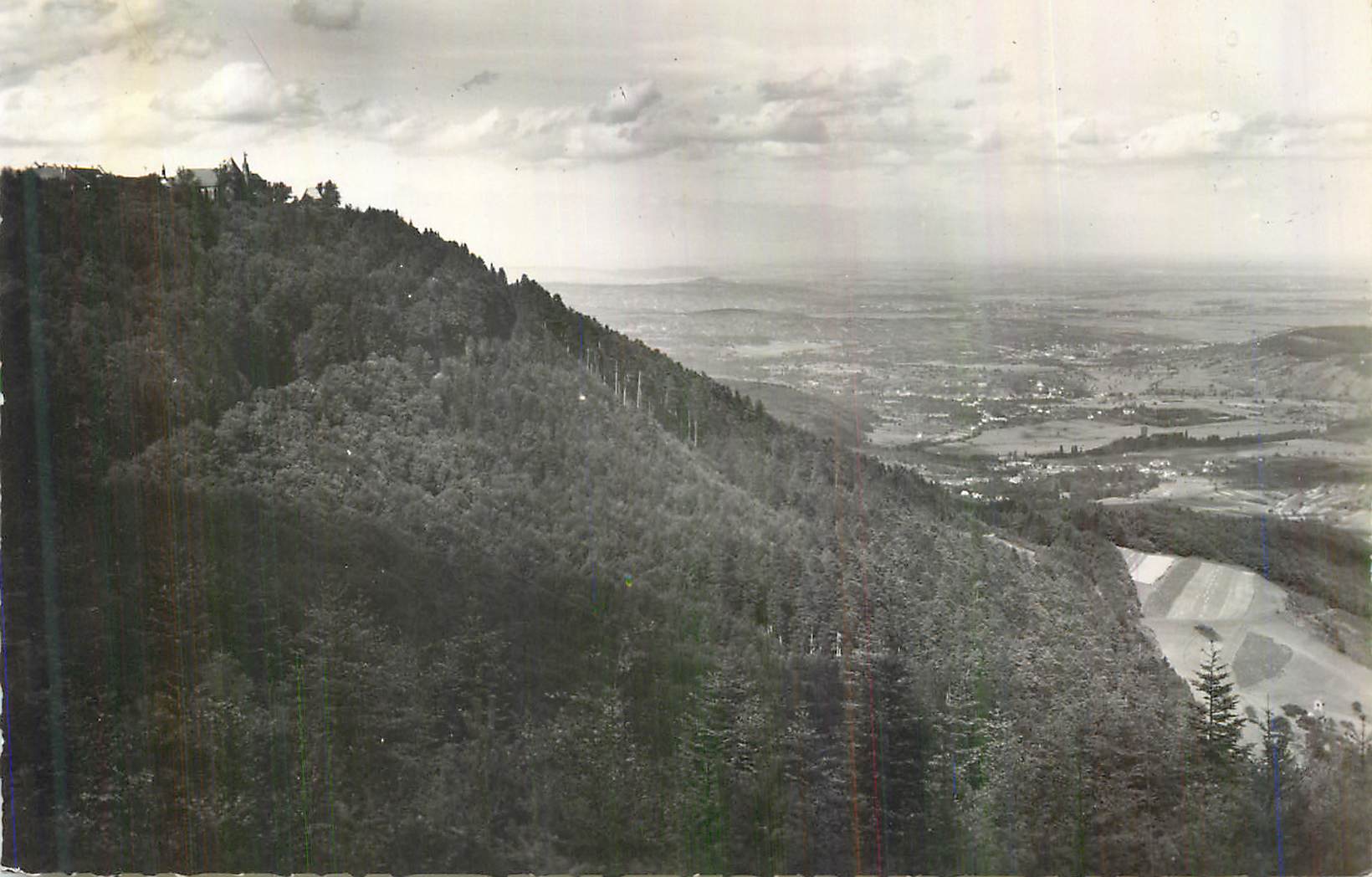 CPM Le Mont Sainte Odile (763 m) et la Plaine d'Alsace