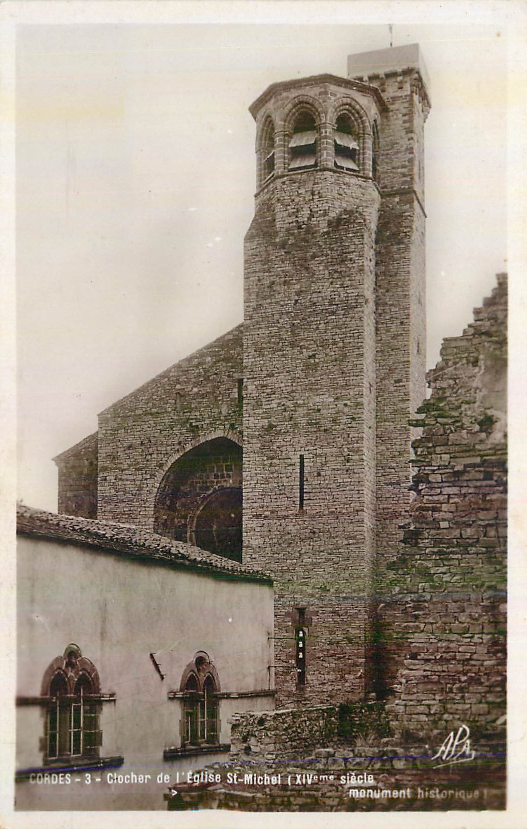 CPM Cordes Clocher de l'Eglise St Michel (XIV eme Siecle)