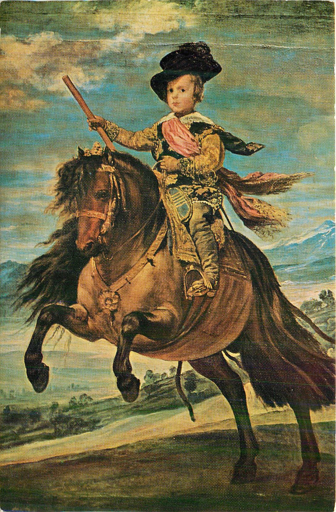 Enfant sur un cheval cabré — peinture — éditeur inconnu