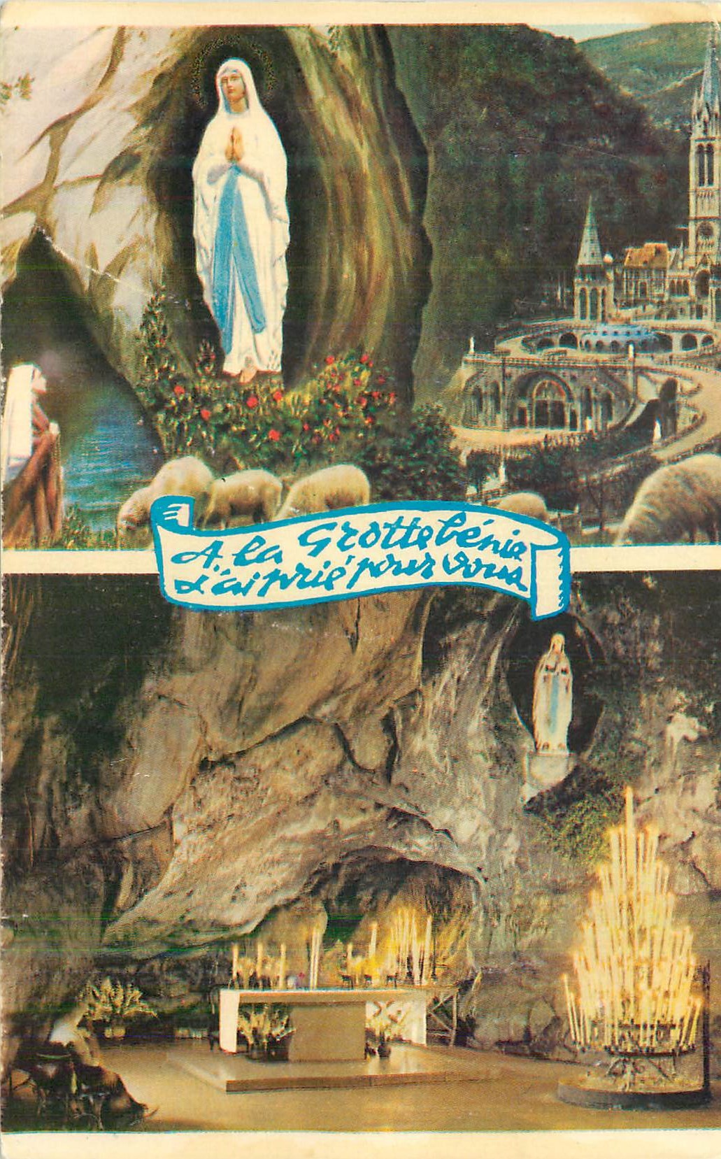 CPM Lourdes La Basilique L'Apparition et la Grotte