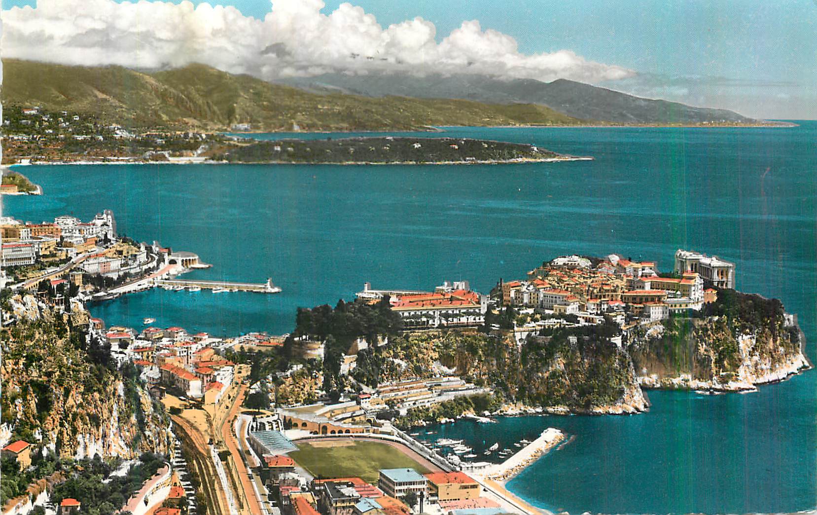 CPM Principaute de Monaco Le Rocher Le Port Au Fond Le Car Martin