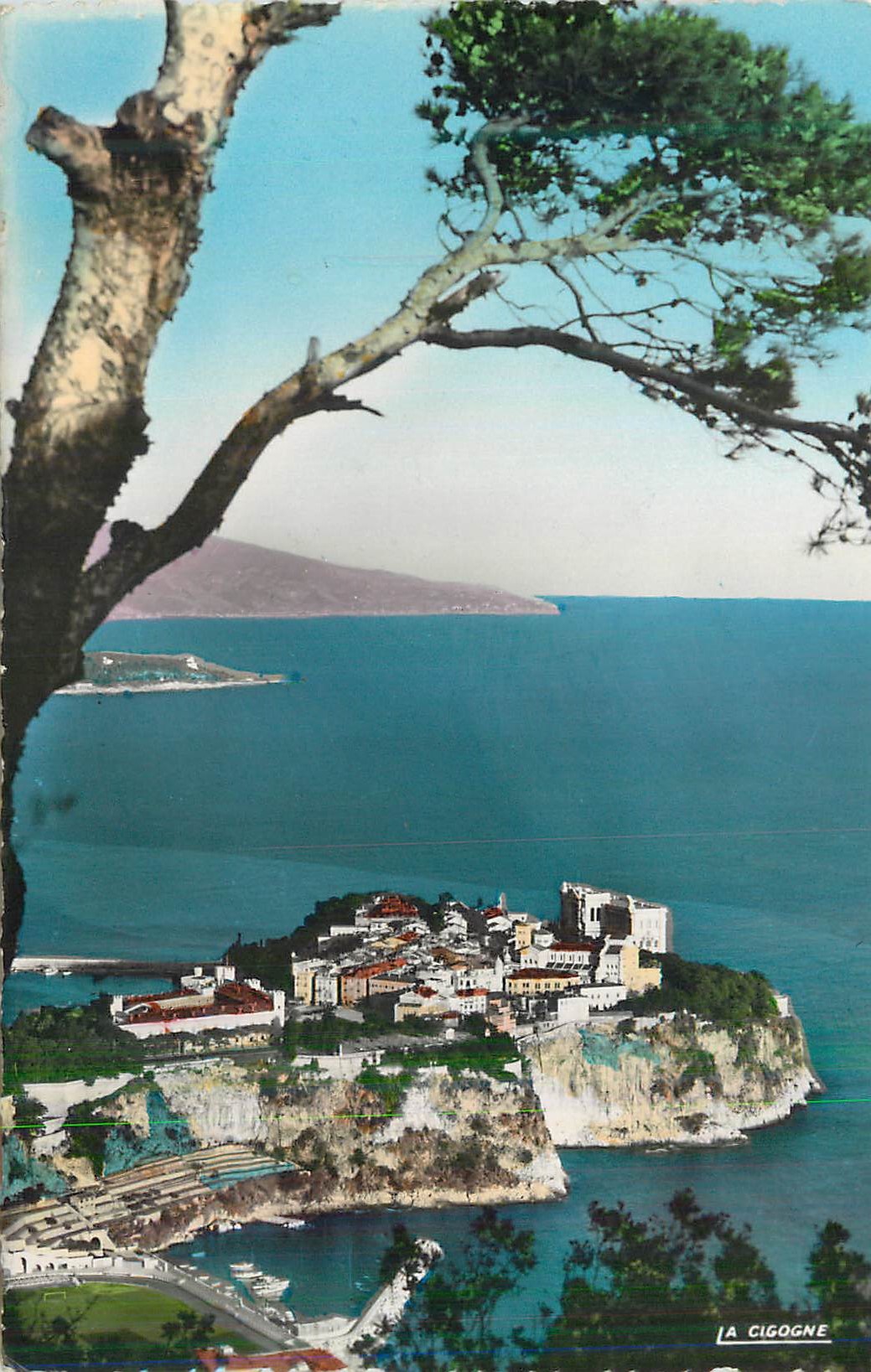 CPM Monaco Le Rocher et Vue Sur L'Italie