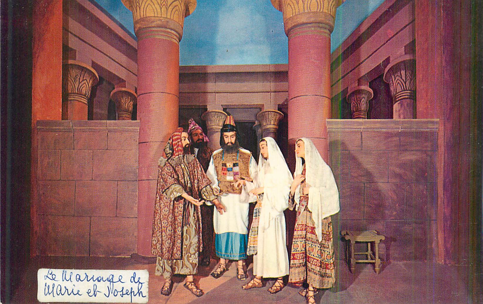 CPM St Anne de Beaupre P Q Canada Historial (Basilica Wax Museum) Le Mariage de Marie et Joseph