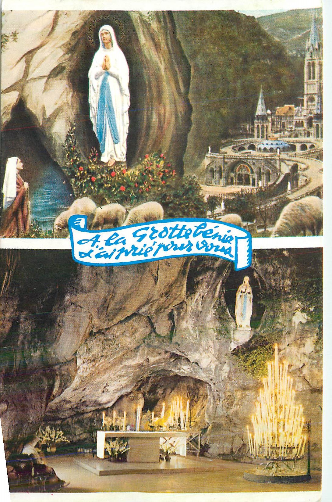 CPM Lourdes La Basilique l'Apparition et la Grotte