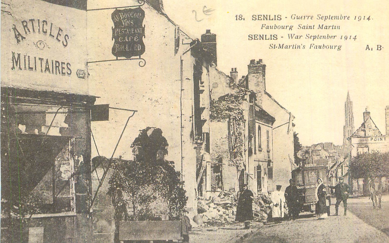 Senlis - Guerre Septembre 1914 - Faubourg Saint-Martin — A. B. Point