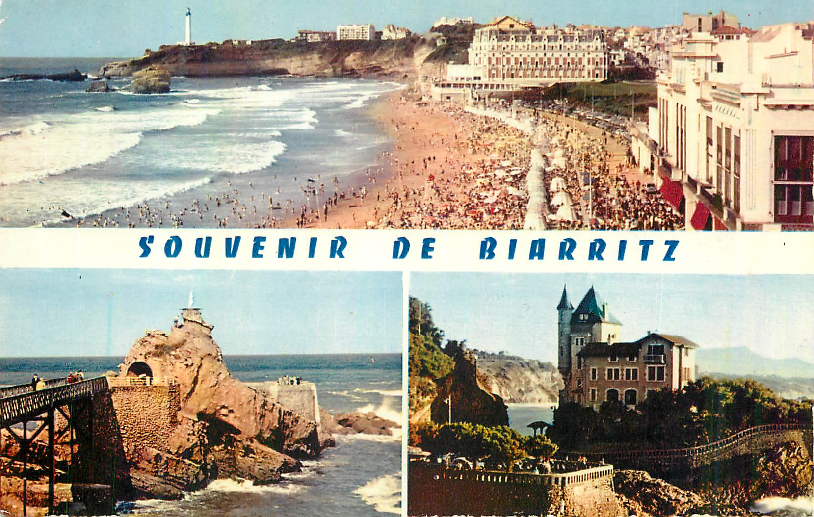 CPM Biarritz La Grande Plage Le Rocher de la Vierge Villa Belza
