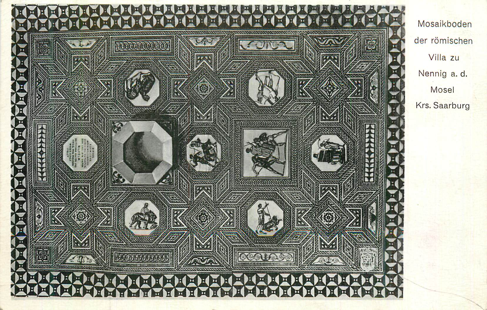Mosaikboden der römischen Villa in Nennig an der Mosel — Krs. Saarburg