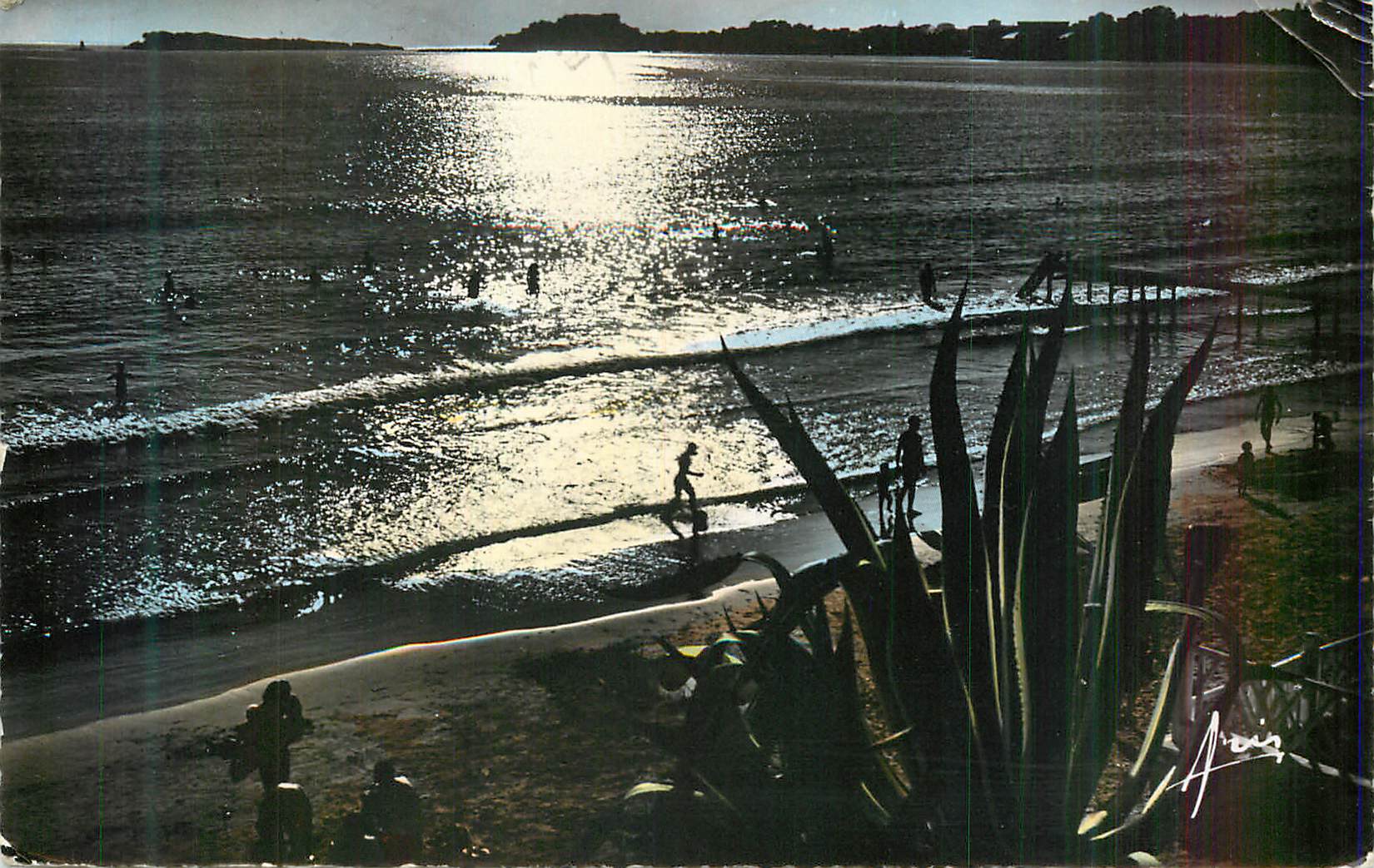 CPM Cote d'Azur La Plage au Crepuscule