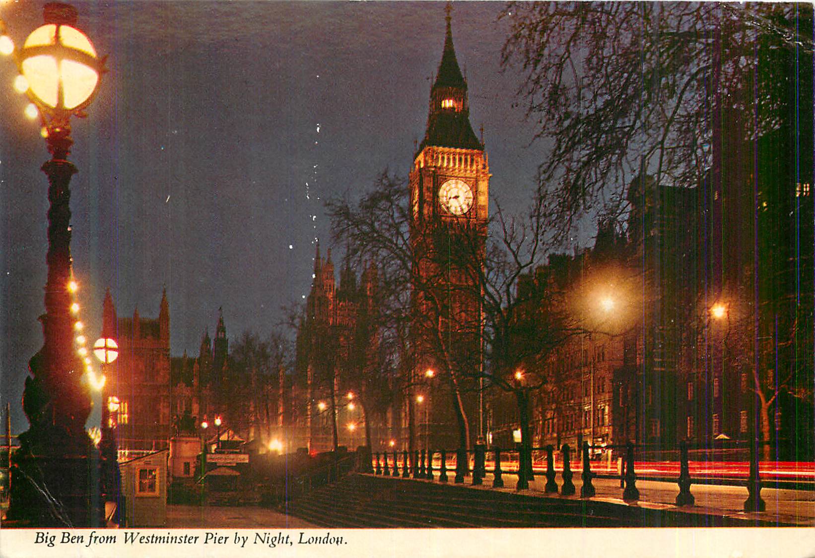 CPM London Big Ben Westminster Pier by Night