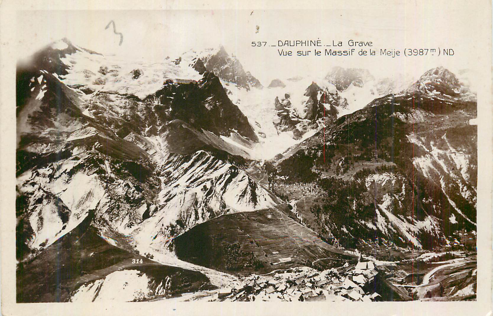 CPM Dauphine La Grave Vue sur le Massif de la Meije (3987 m)
