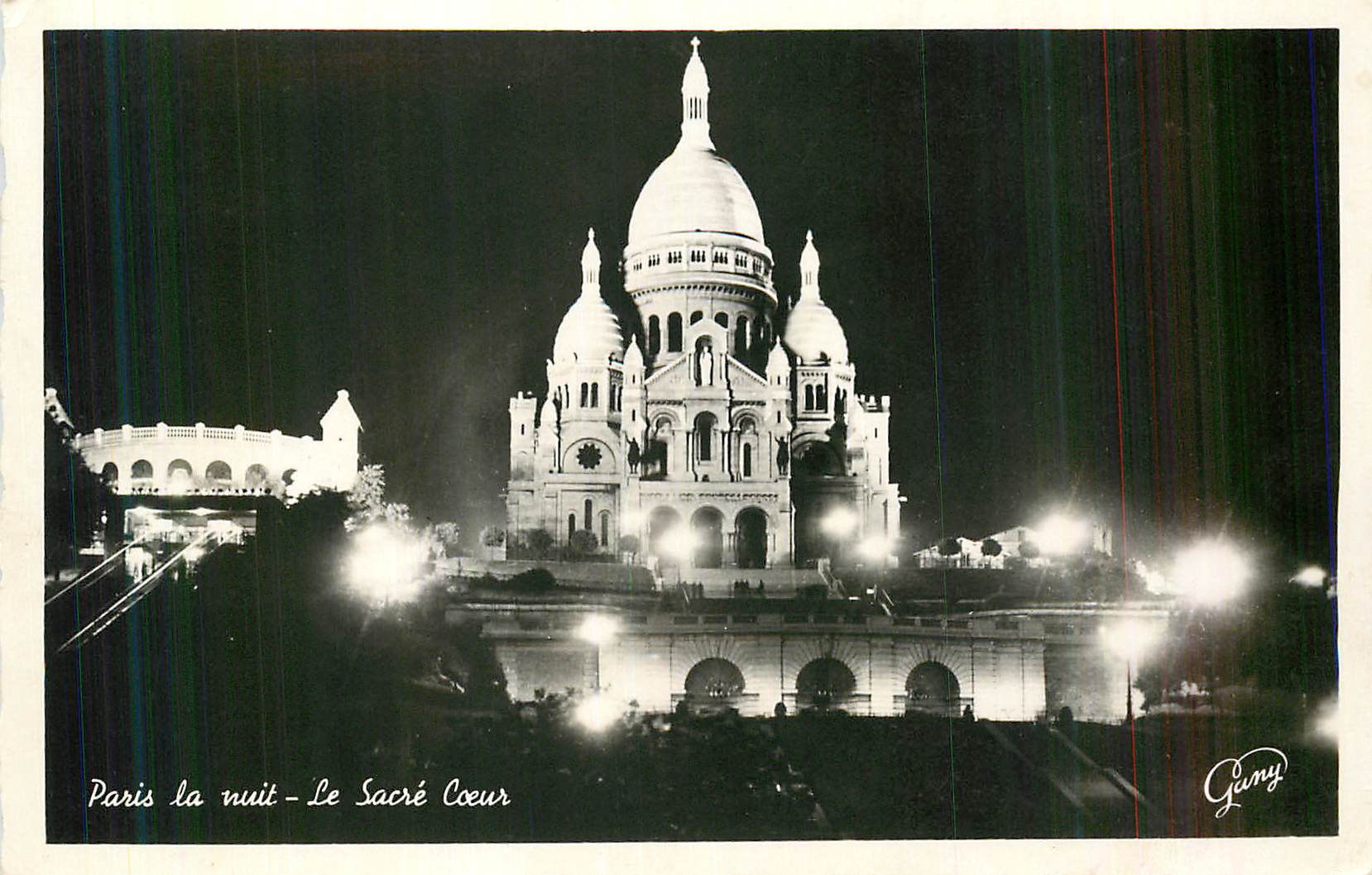 CPM Paris la Nuit Le Sacre Coeur