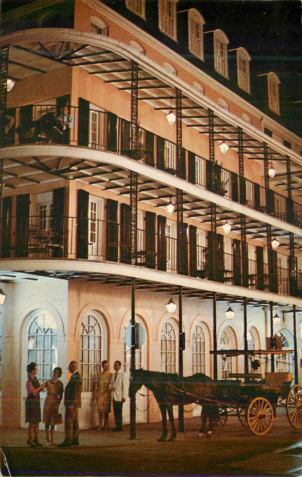 CPM Lace Balconies at Night The Vieux Carre