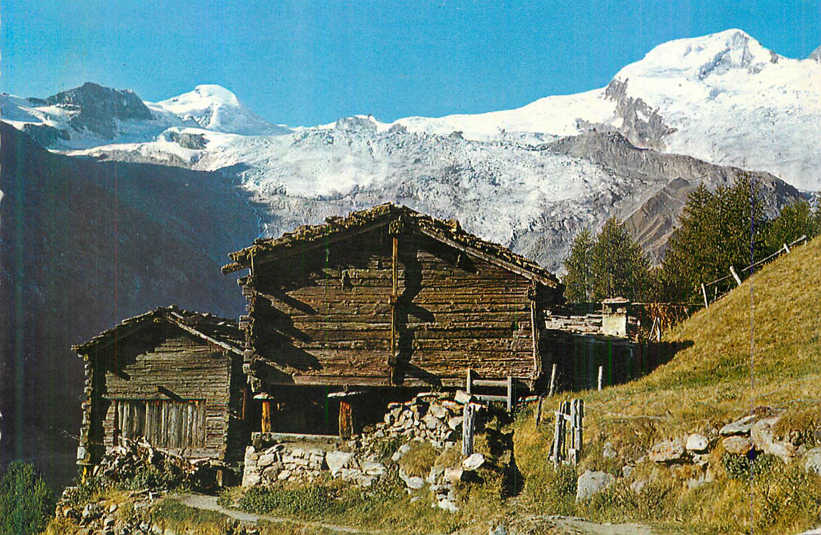 CPM Motiv bei Saas Fee Blick auf Free Gletscher Allalinhorn und Alphubel
