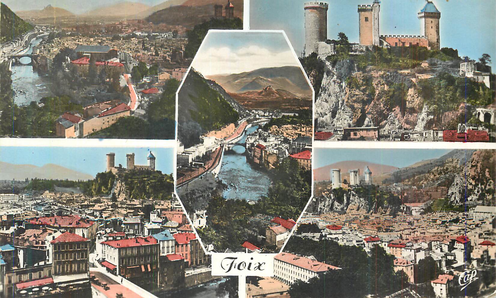 CPM Foix Panorama Le Chateau Fort Vallee de l'Ariege Entree de la Ville