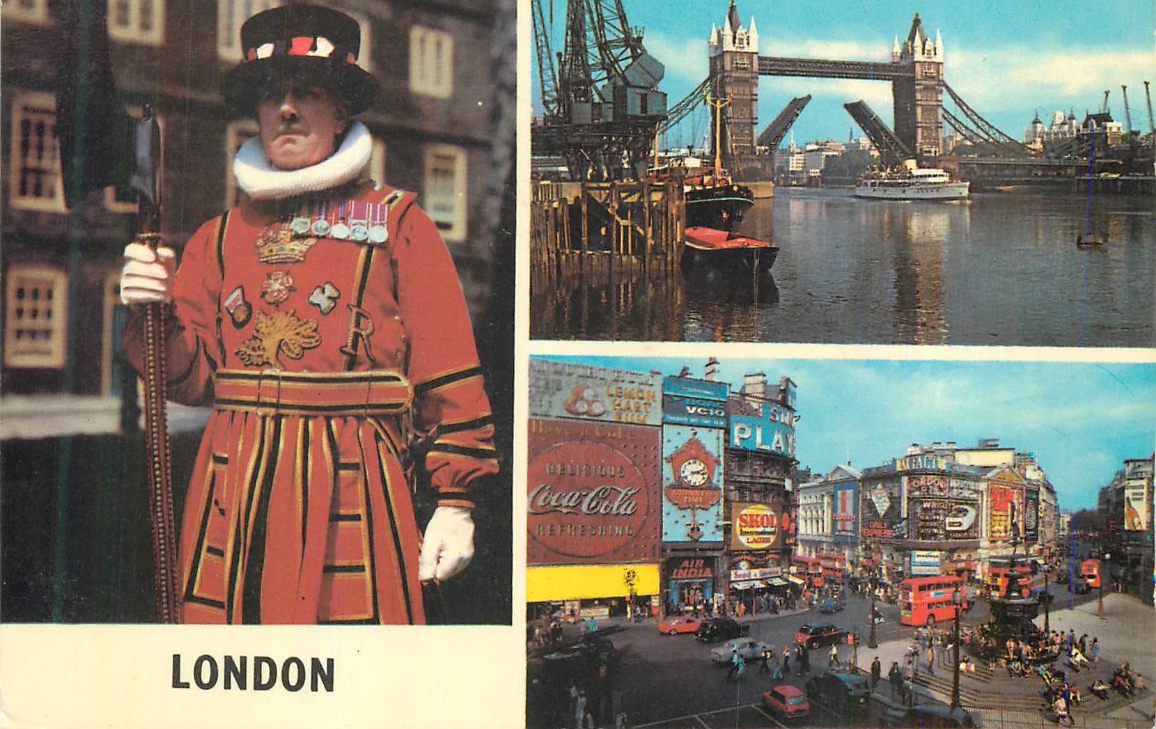 CPM London A Beefeater Tower of London Tower Bridge Piccadilly Circus