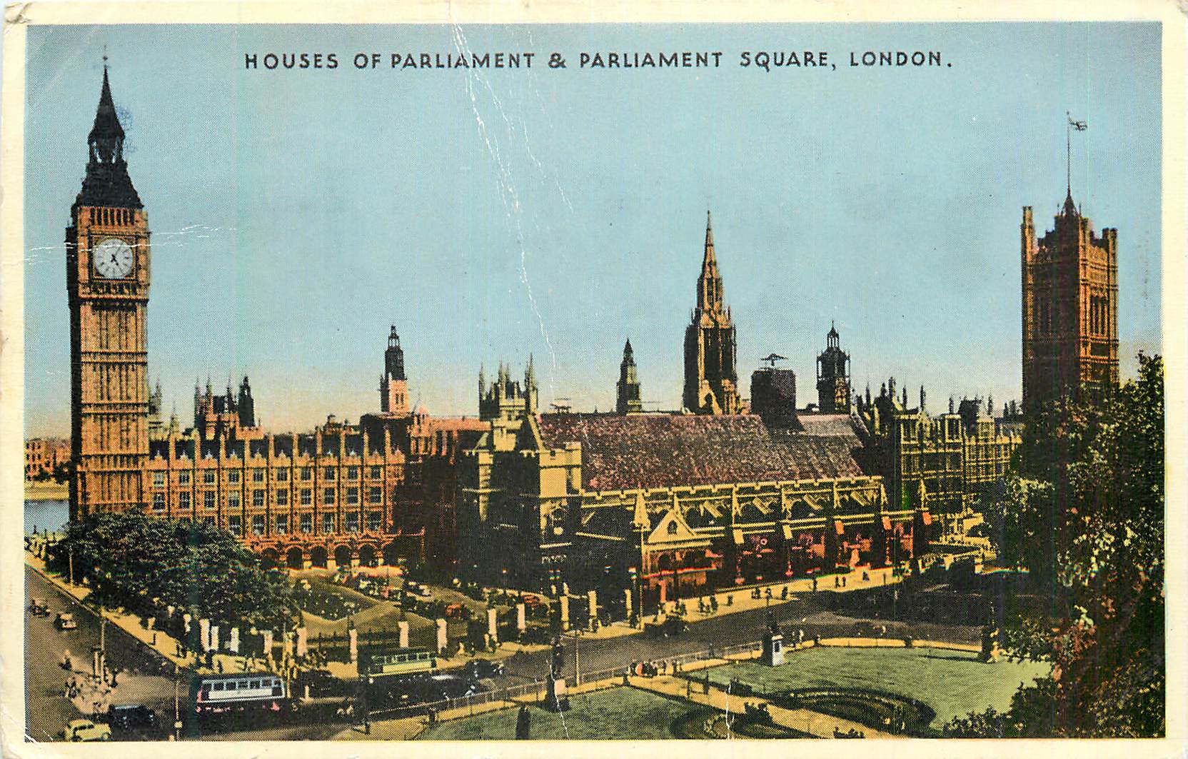 Houses of Parliament & Parliament Square, London — panoramische Ansicht mit Big Ben