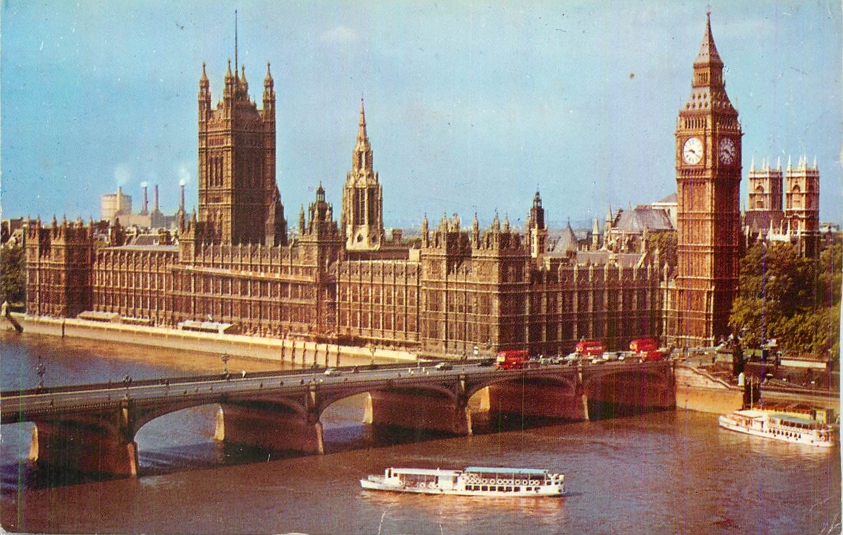 London — View of Parliament and Big Ben Tower — publisher not visible