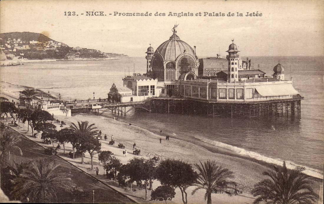 Nice CPA Promenade des anglais et palais de la jetee