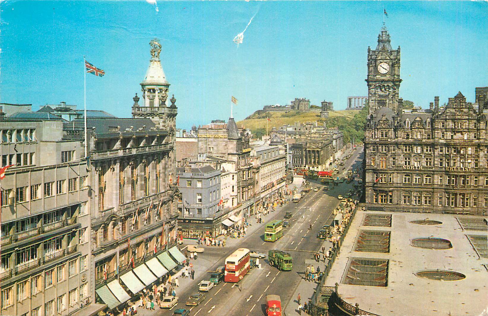 CPM Princess street and Calton Hill from the Scott Monument 
