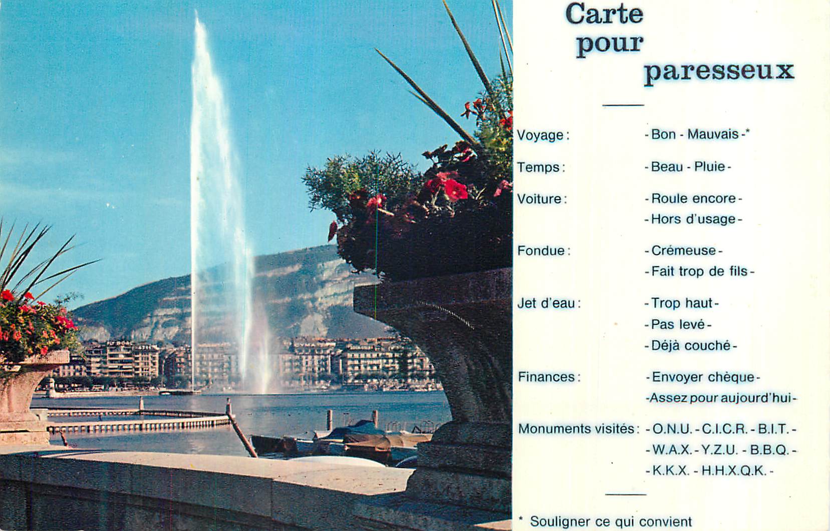 CPM Geneve Le Jet d eau 