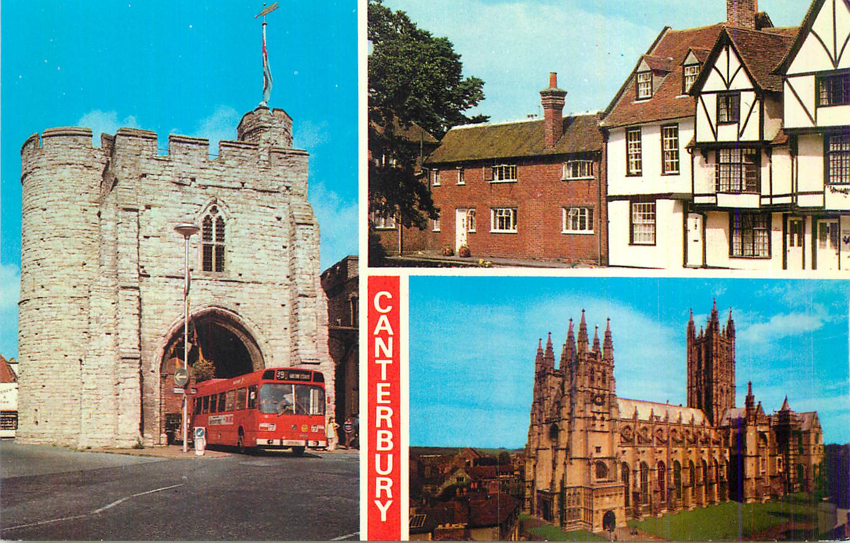 CPM Canterbury Old cottages Westgate The Cathedral 