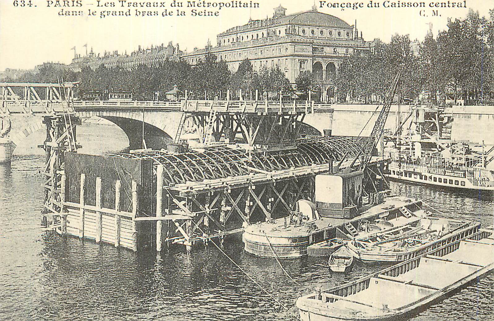 REPRO Paris Les Travaux du Metropolitan dans le grand bras de la seine Metro