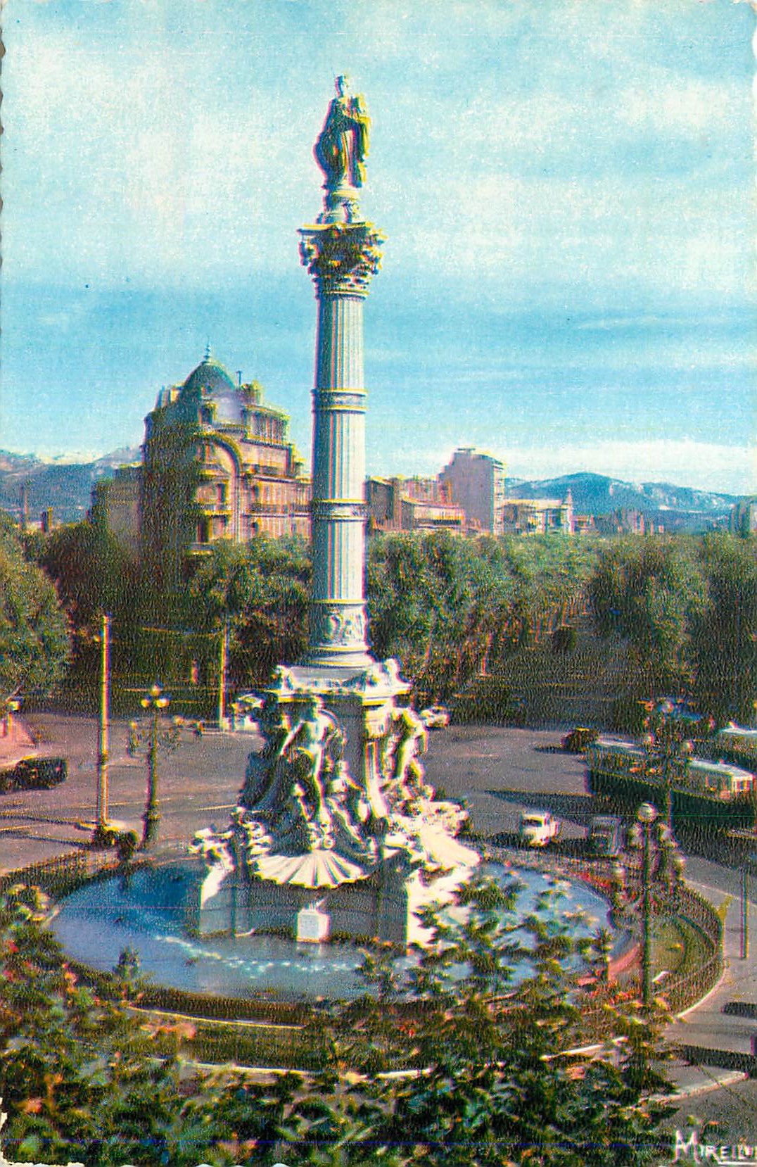 CPM Marseille La place Castellane et la fontaine Cantini 