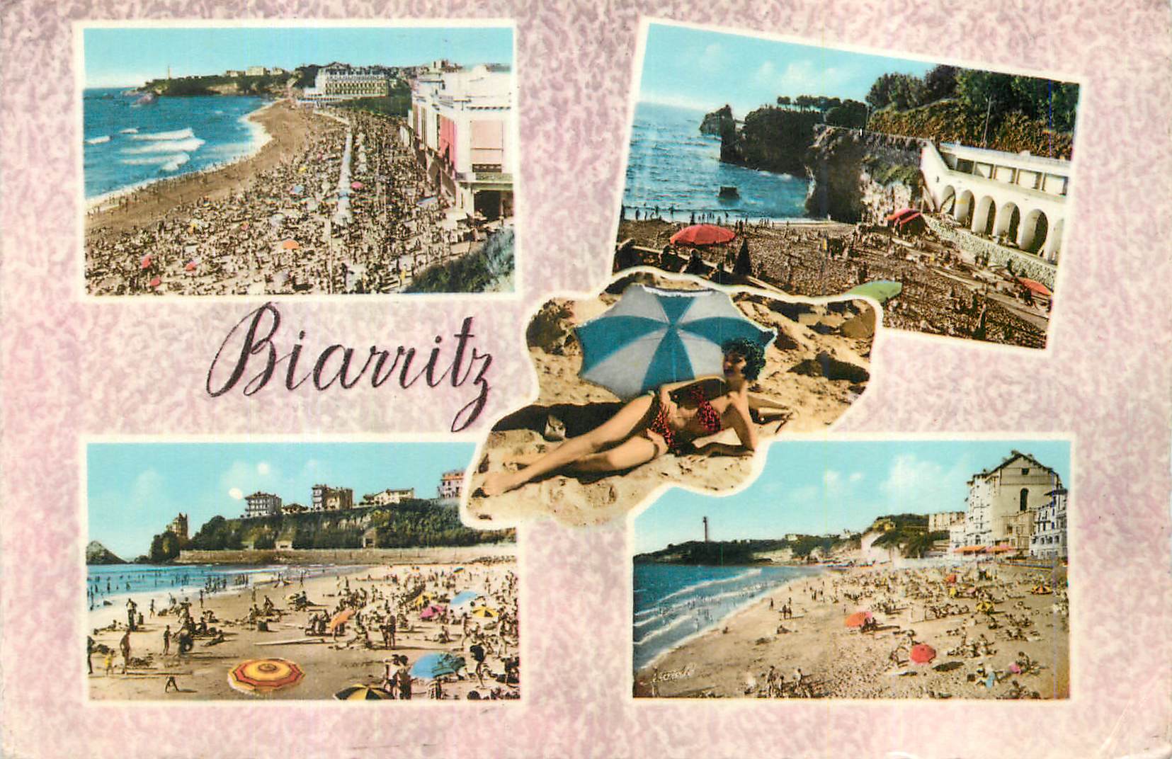CPM Biarritz et ses plages Grande plage Port Vieux Cote Basque Miramar 