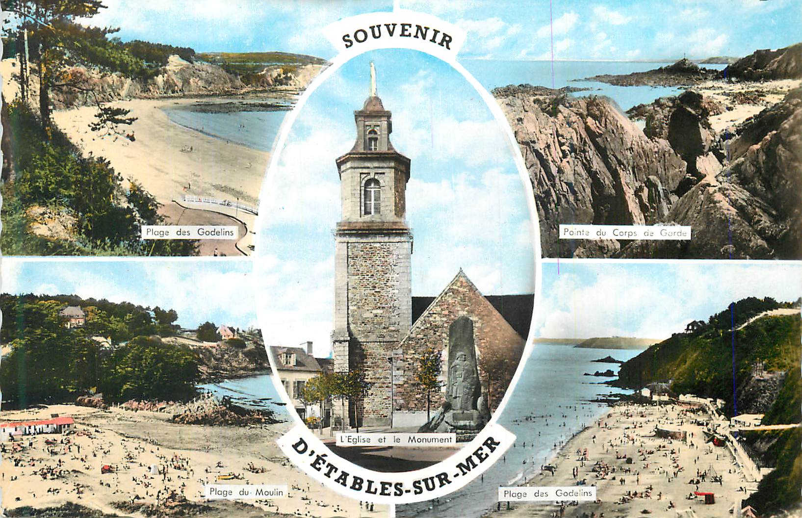 Étables-sur-Mer — Godelins Beach, Church and Monument, Pointe du Corps de Garde — Souvenir
