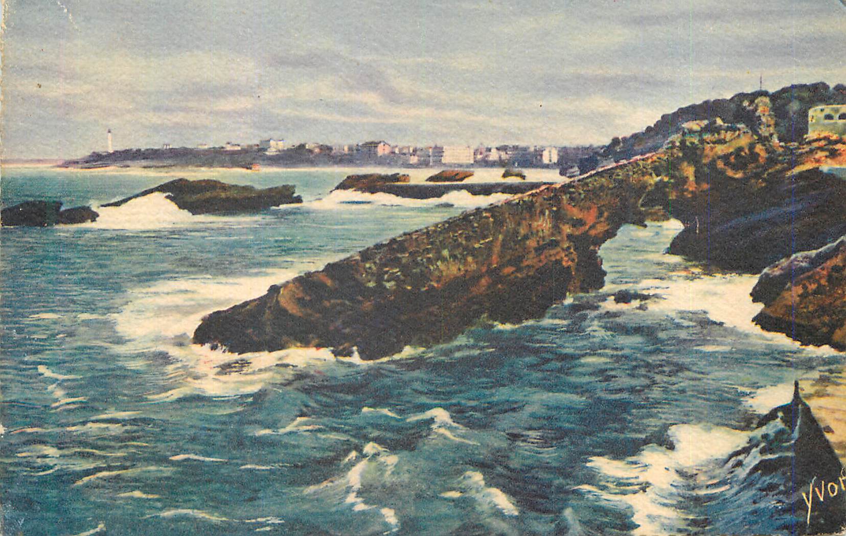 CPM Biarritz Basses Pyrenees La Roche Percee et le Cap Saint Martin 