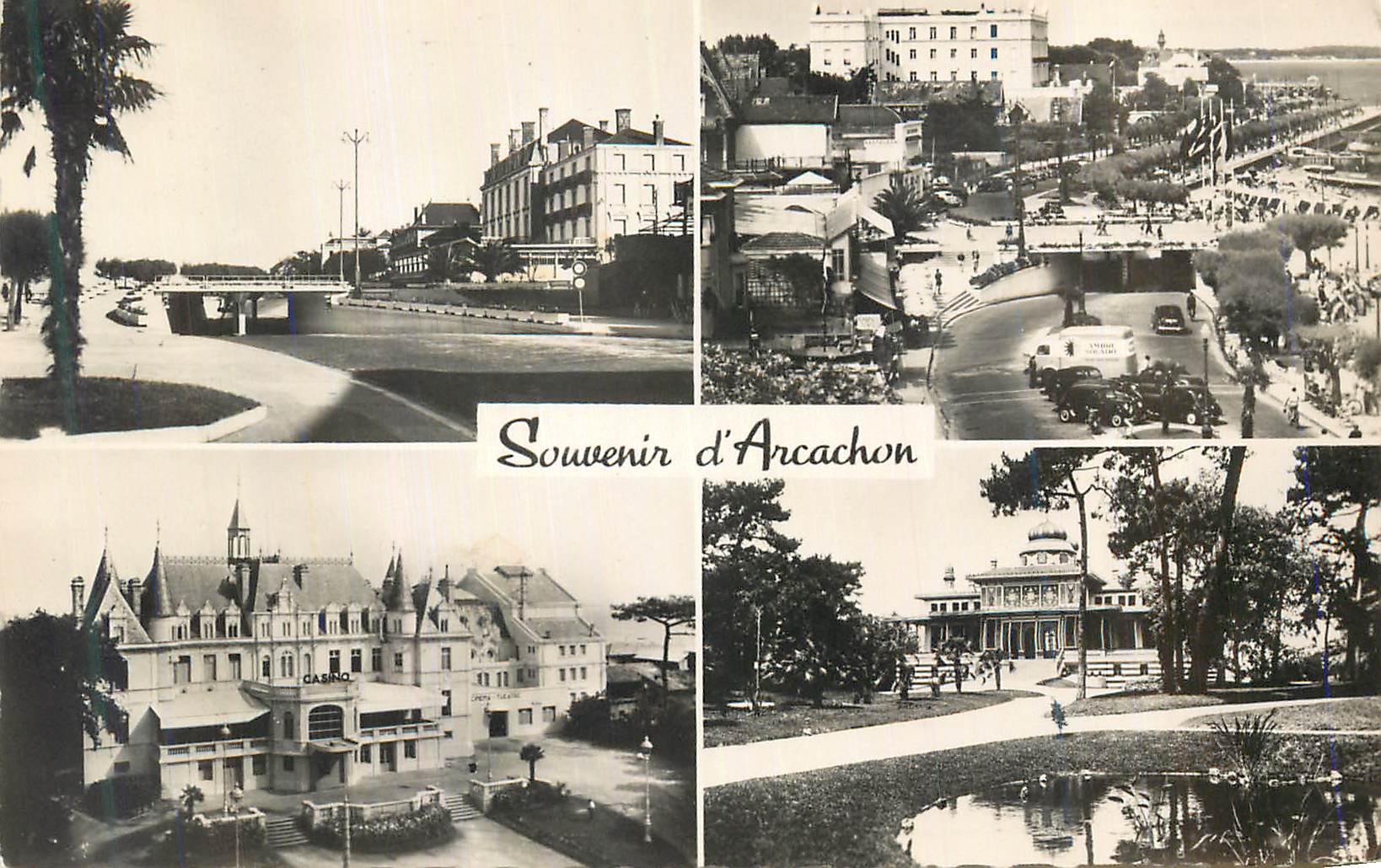 CPM Arcachon Place Thiers Promenade du bord de mer Casino de la plage 