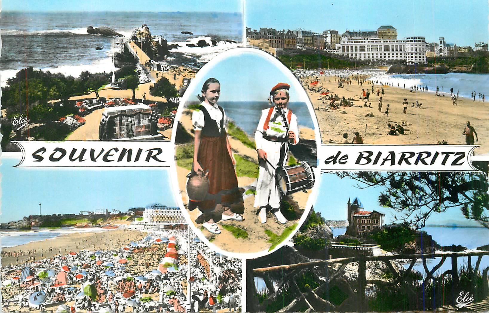 CPM Biarritz Le Rocher de la Vierge La Grande Plage 