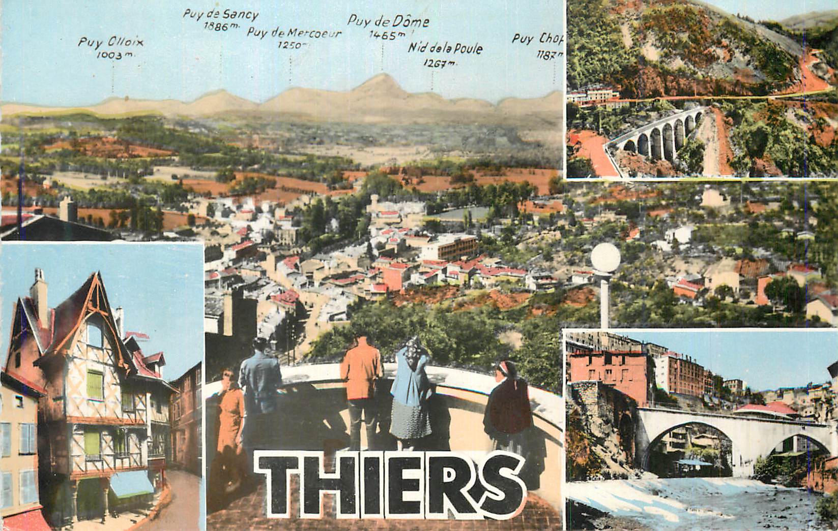 CPM Thiers Vue generale Gorges de la Durolle 