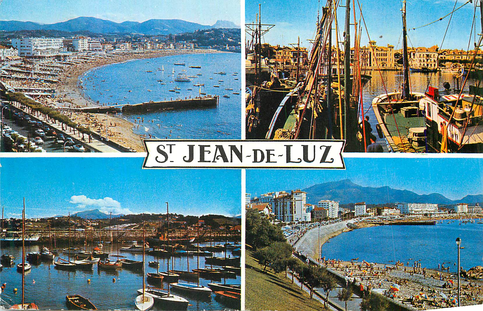 San Juan de Luz — vista panorámica del puerto y la playa — editor no identificado