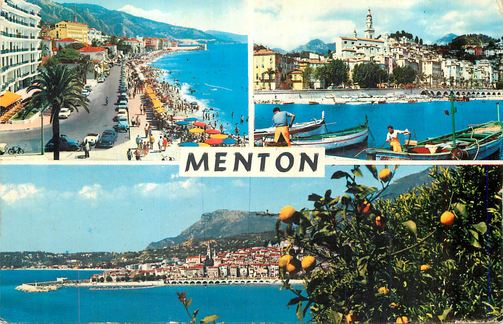 CPM Menton Boulevard General Leclerc Le Port et la Vieille Ville 