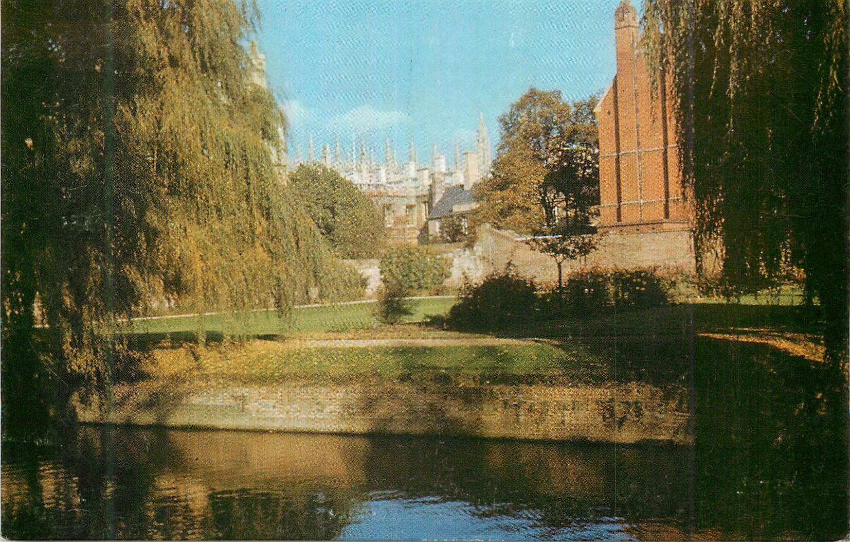 CPM The Turrets of ings College as seen through Queens College Cambridge 