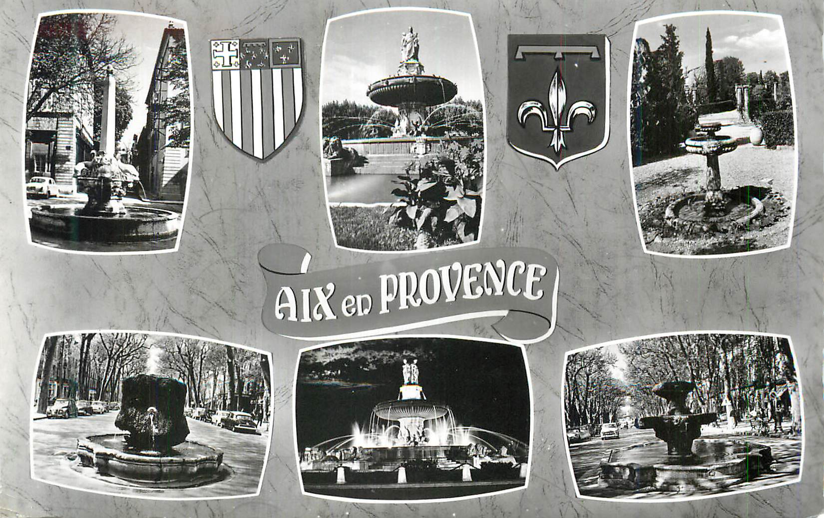 Aix-en-Provence — Fontaines et blasons — Éditeur inconnu, n° de série non visible
