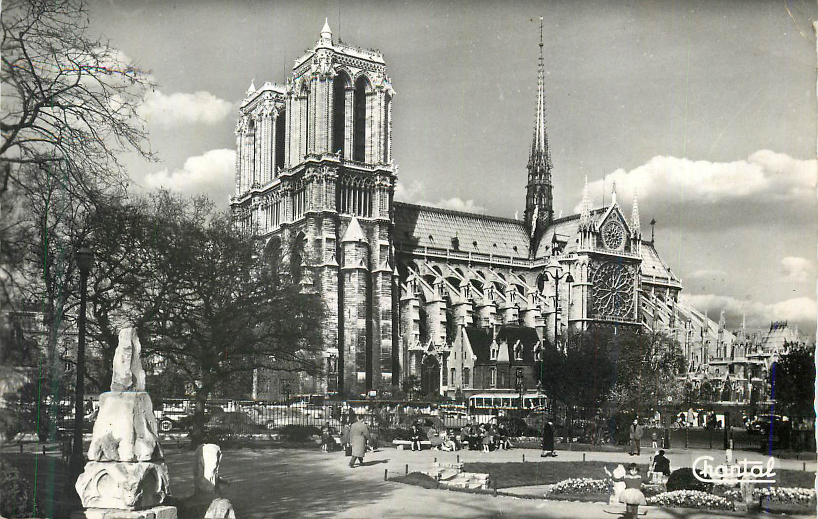 CPM Paris Notre Dame et Square Viviani 