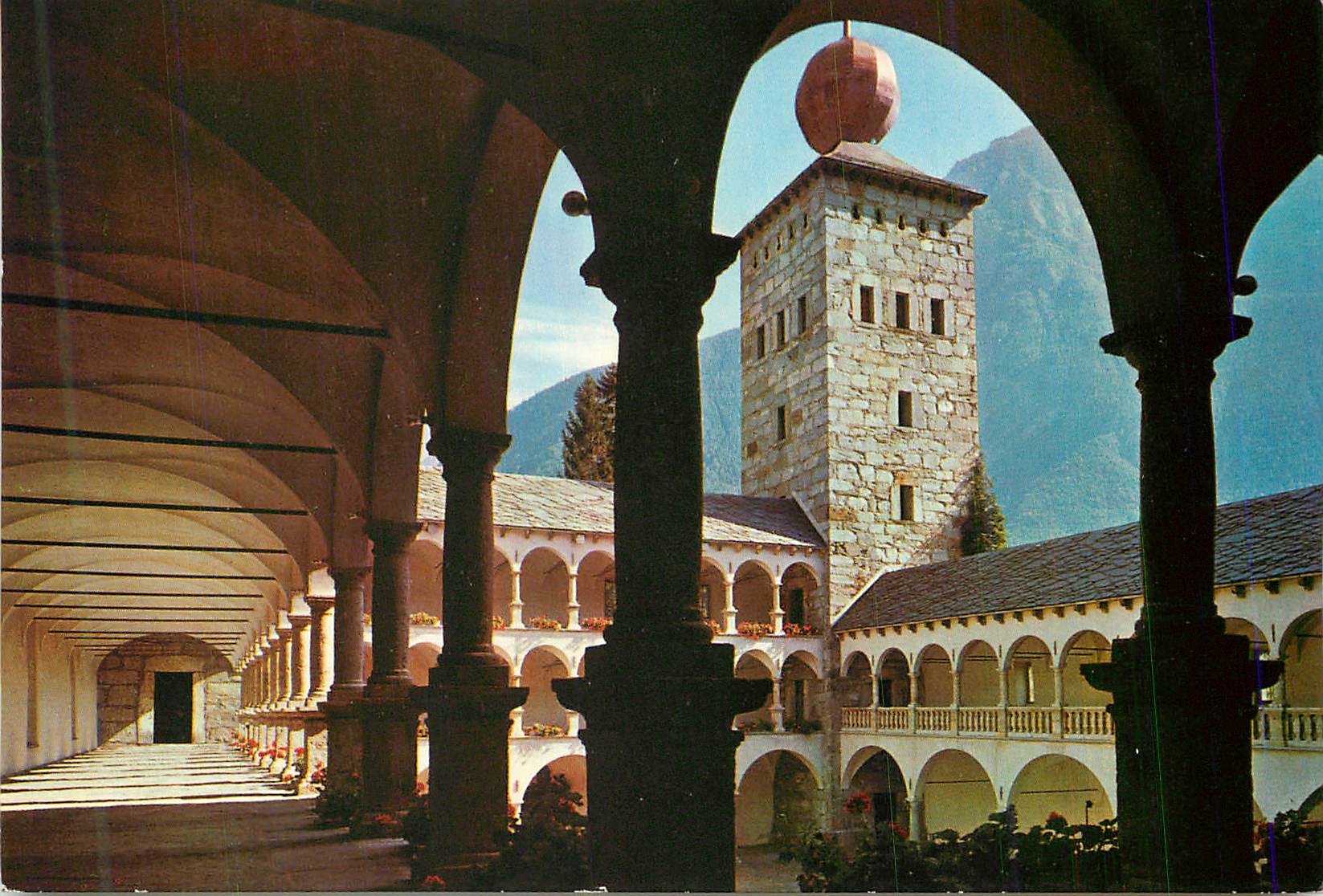 CPM Stocalperschloss in Brig mit Hof und Arkadenlauben 
