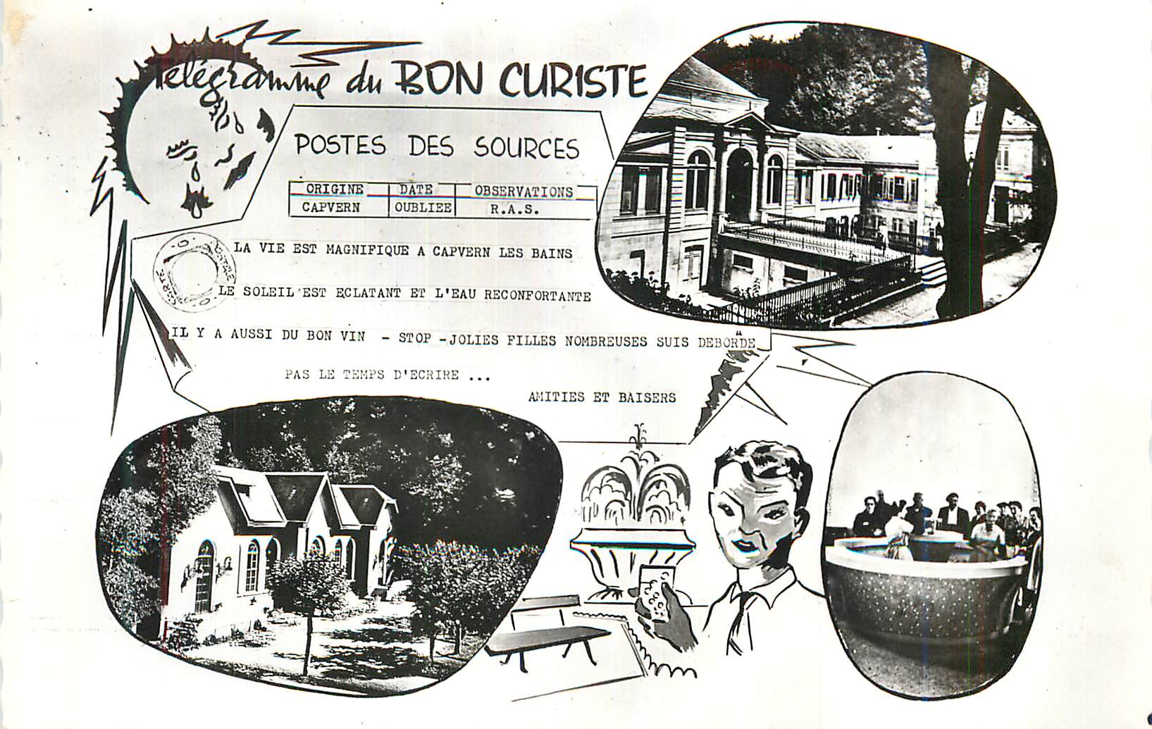 Capvern — Les Bains — télégramme du Bon Curiste
