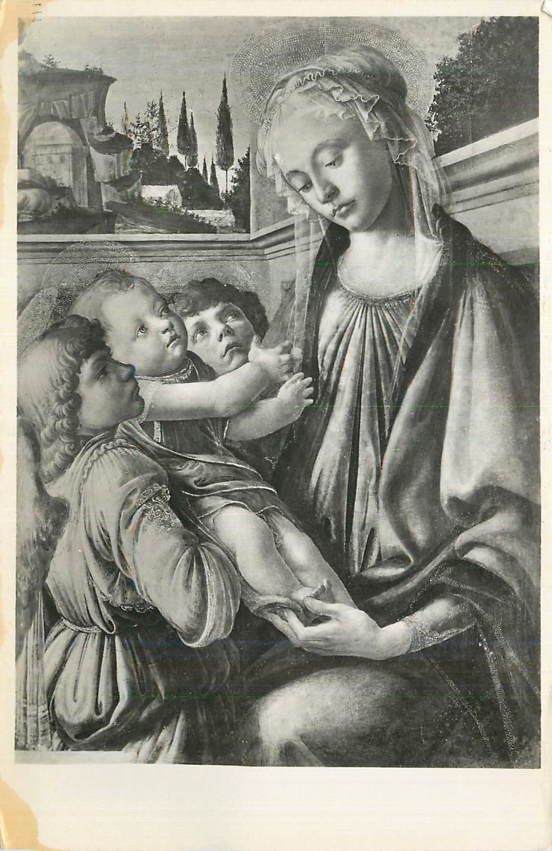 CPM Napoli Museo Nazionale La Vergine Col Viglio e Angeli 