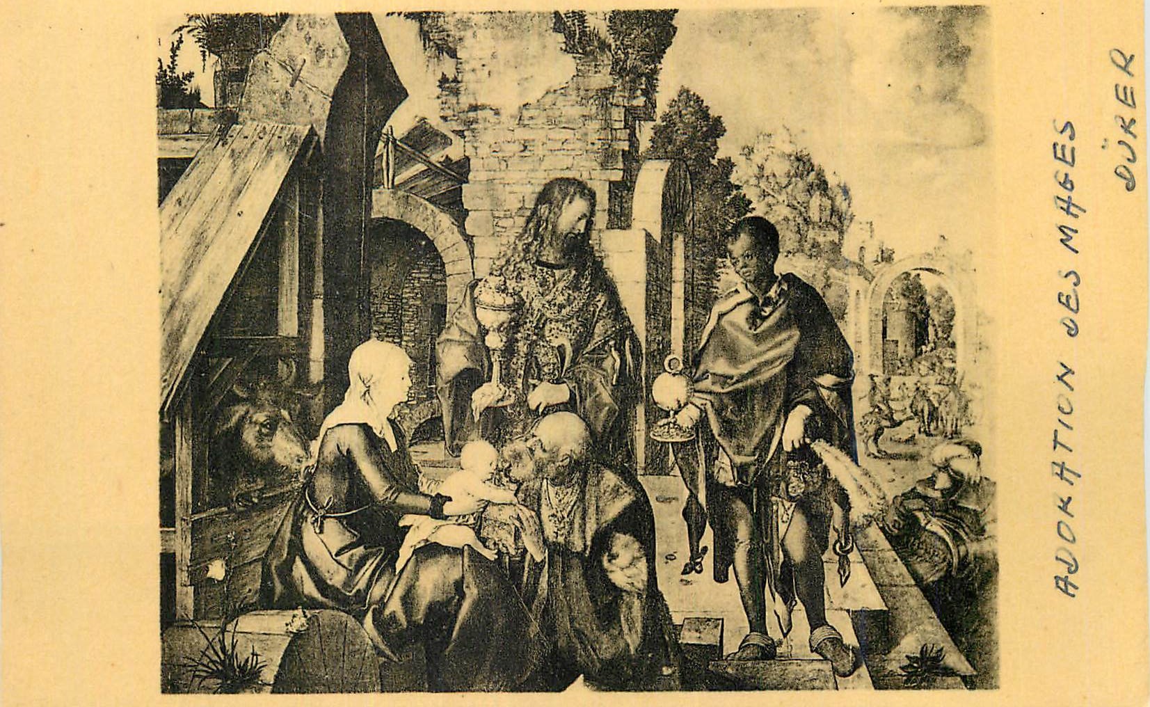 CPM Durer Albert L Adoration des Mages Florence Musee des Offices 