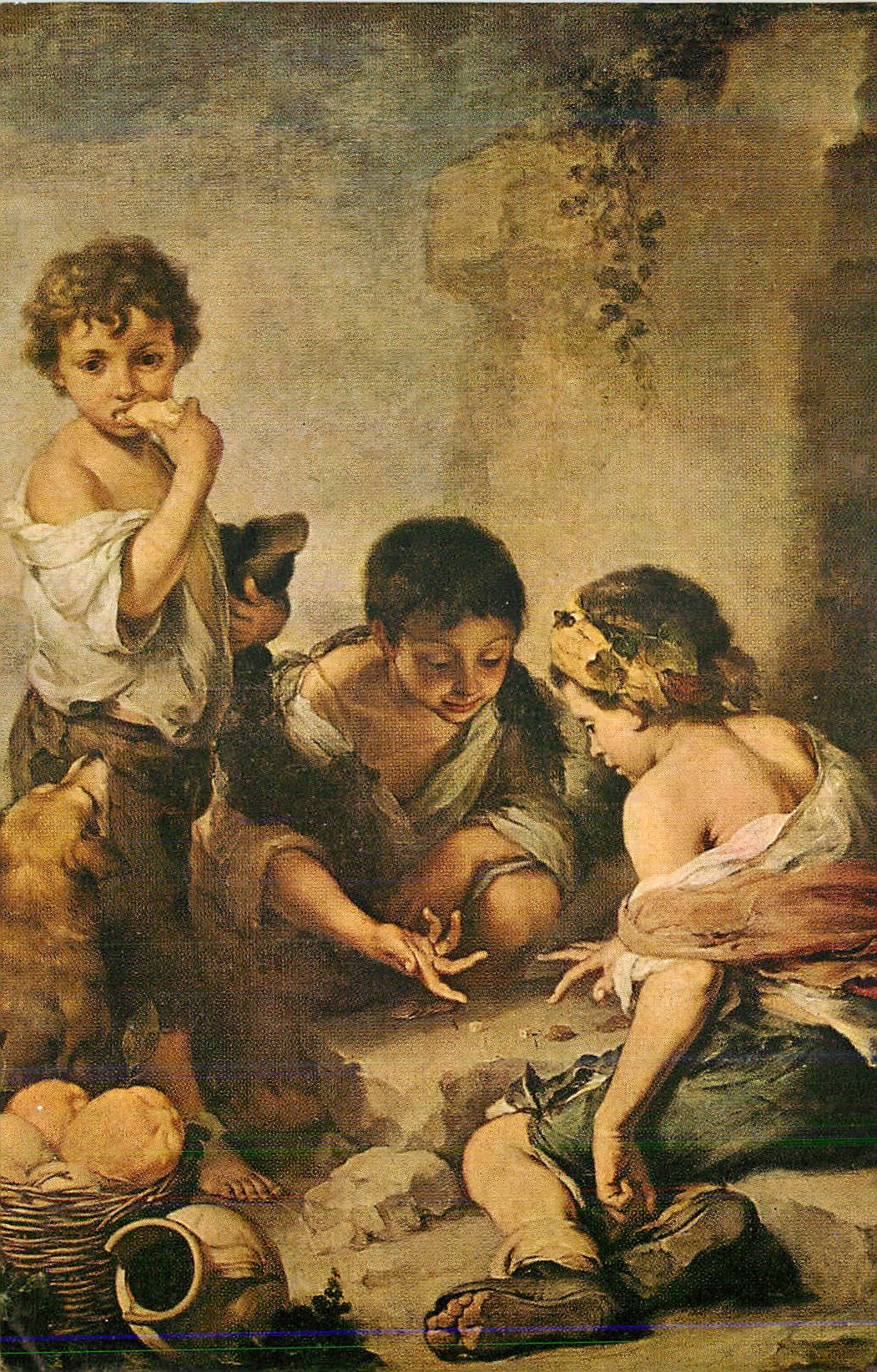 CPM Murillo Les petits mendiants jouant aux des Musee de Munich 