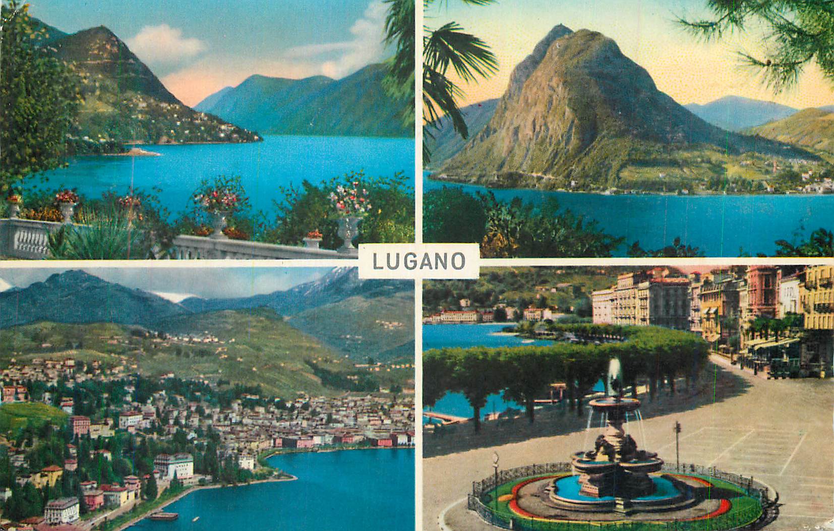 Lugano — vue panoramique du lac et du centre-ville — éditeur non visible