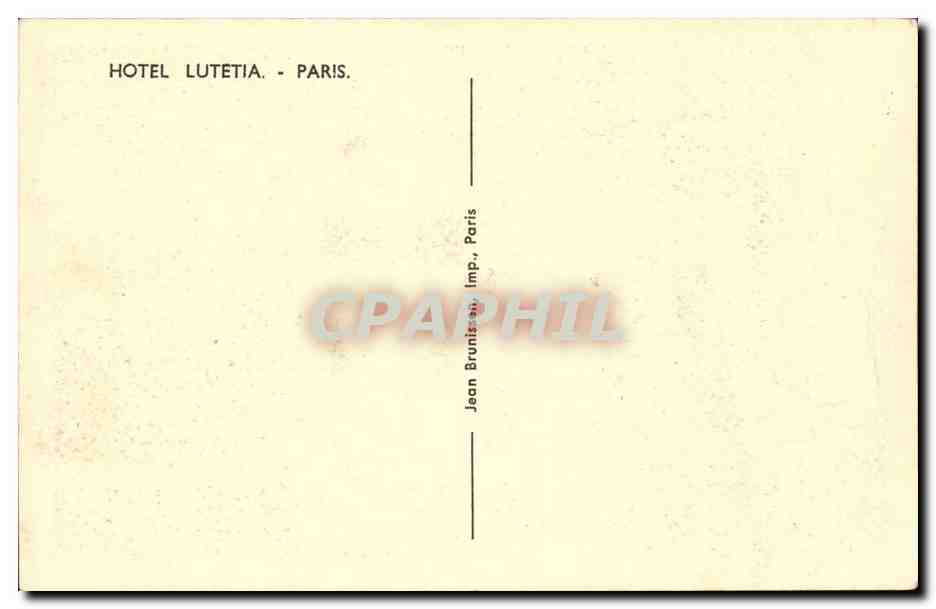 Paris CPA Hotel Lutetia — Verso