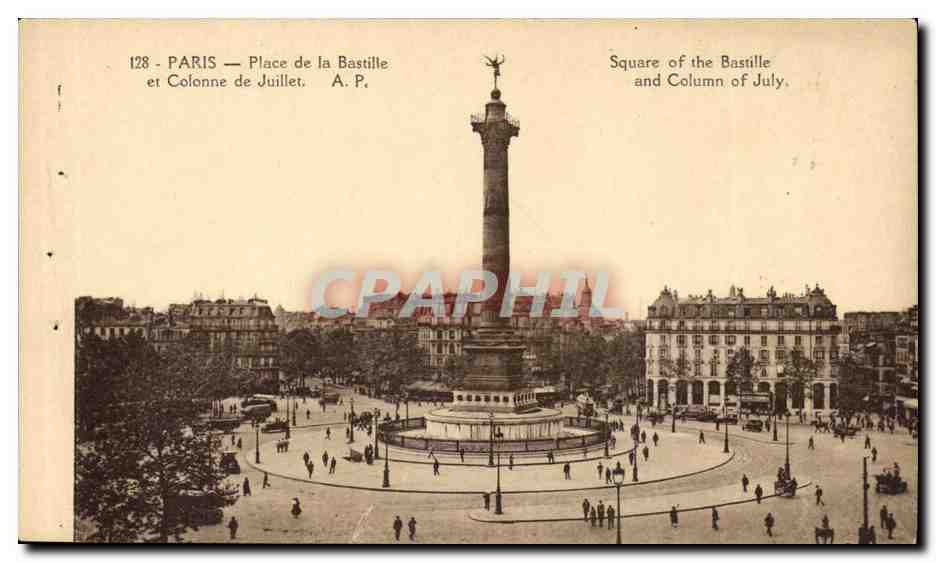 Paris CPA Place de la Bastille et colonne de Juillet