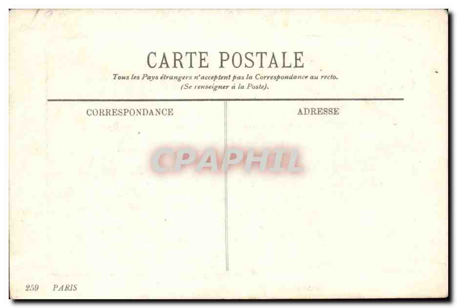 Paris CPA Au bois de Boulogne — Rückseite