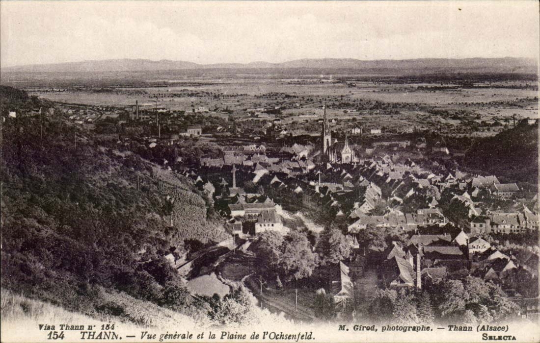 Thann CPA Vue generale et la plaine de l'Ochsenfeld